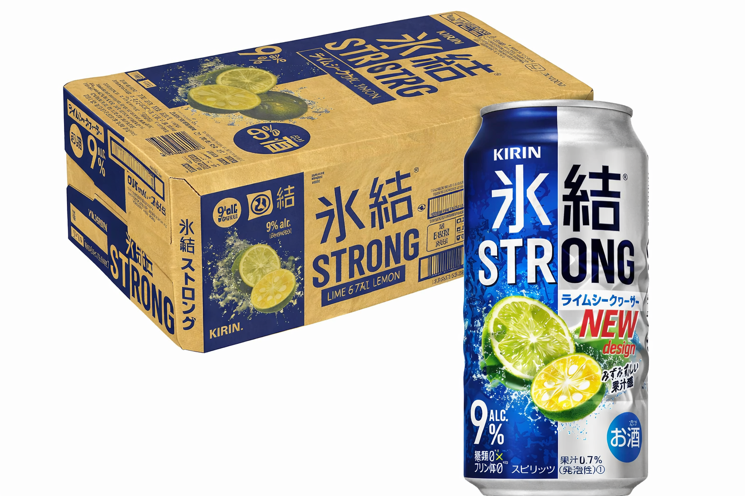 Kirin Hyoketsu Strong Lime Flat Lemon 9% Cans
