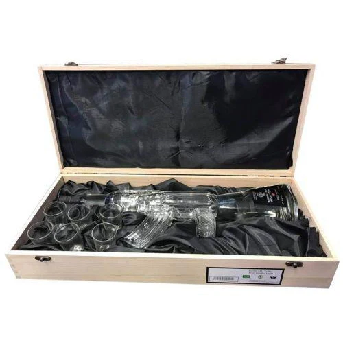 Russian AK47 Vodka Gun - Wooden Gift Set
