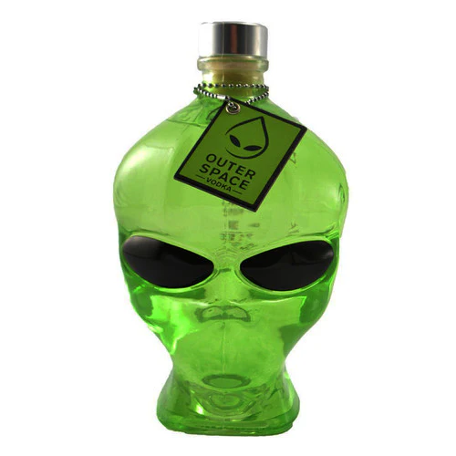 Outerspace Alien Head Chrome Edition Vodka