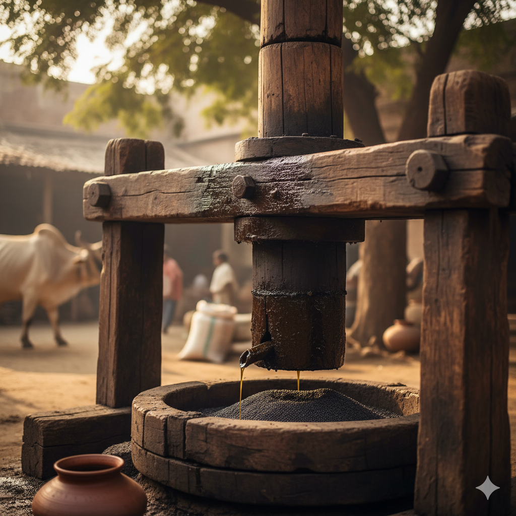 Traditional Wood Press (Ghani)